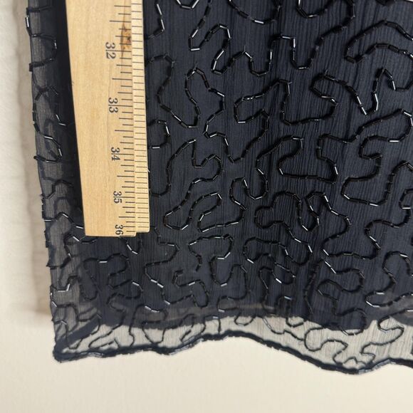 Vintage Swee Lo Dress Womens Small Black Sequin Beaded Cocktail Short Sleeve 90s - Picture 7 of 13